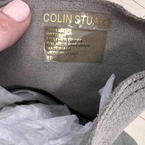 Colin Stuart Genuine Suede Leather Hidden Wedge Heel Fringe Ankle Boots Sz 8 - Picture 10 of 12